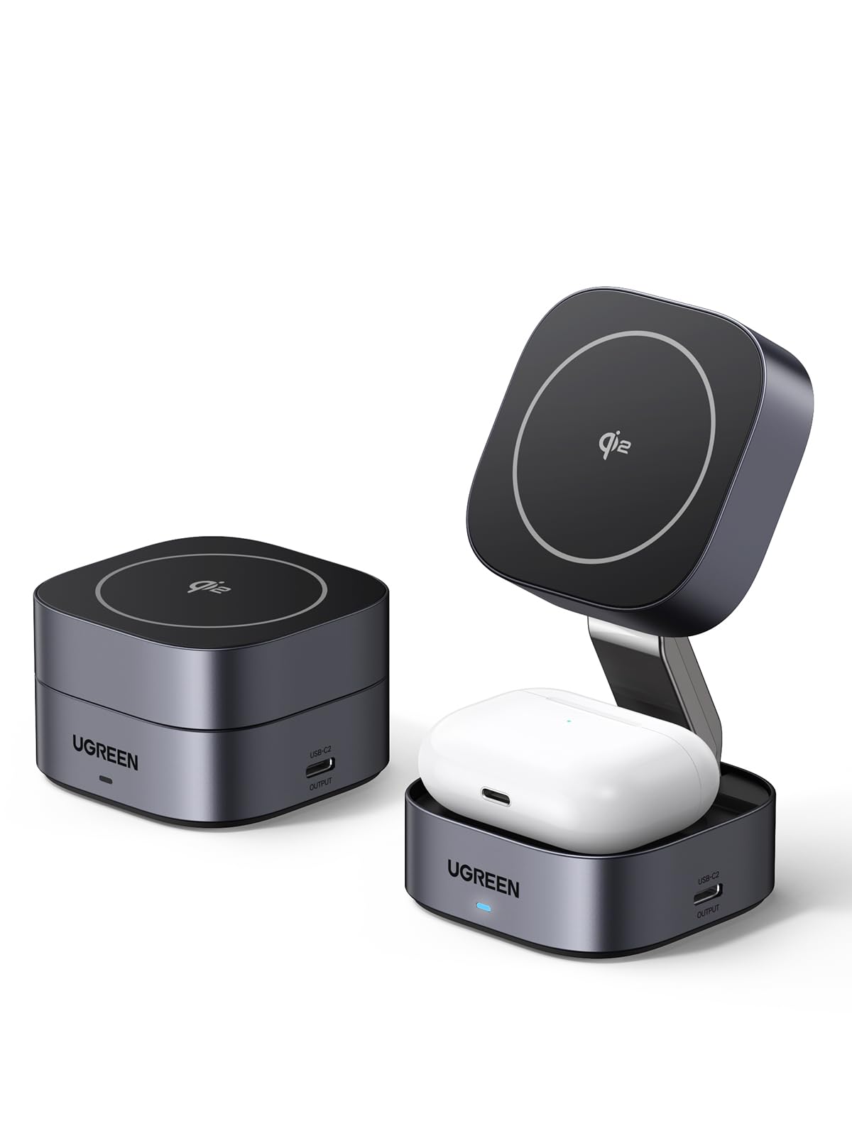 ugreen-magflow-2-in-1-stazione-di-ricarica-wireless-magnetica-qi2-15w-pieghevole image 1