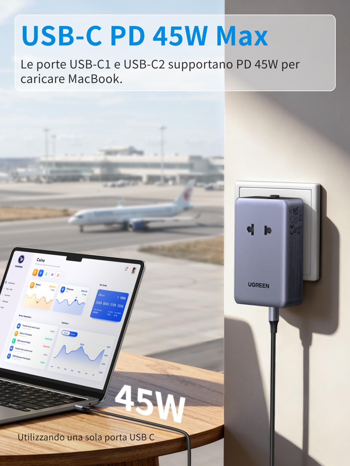ugreen-adattatore-universale-da-viaggio-6-in-1-pd-45w-2-ac-2-usb-c-2-usb-a image 3