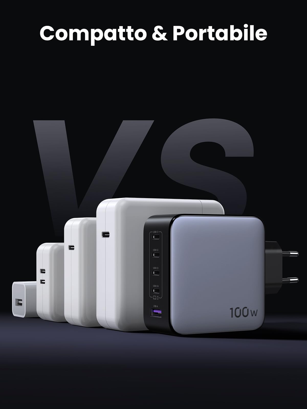 ugreen-nexode-100w-caricatore-usb-c-gan-5-porte-4-usb-c-usb-a image 8