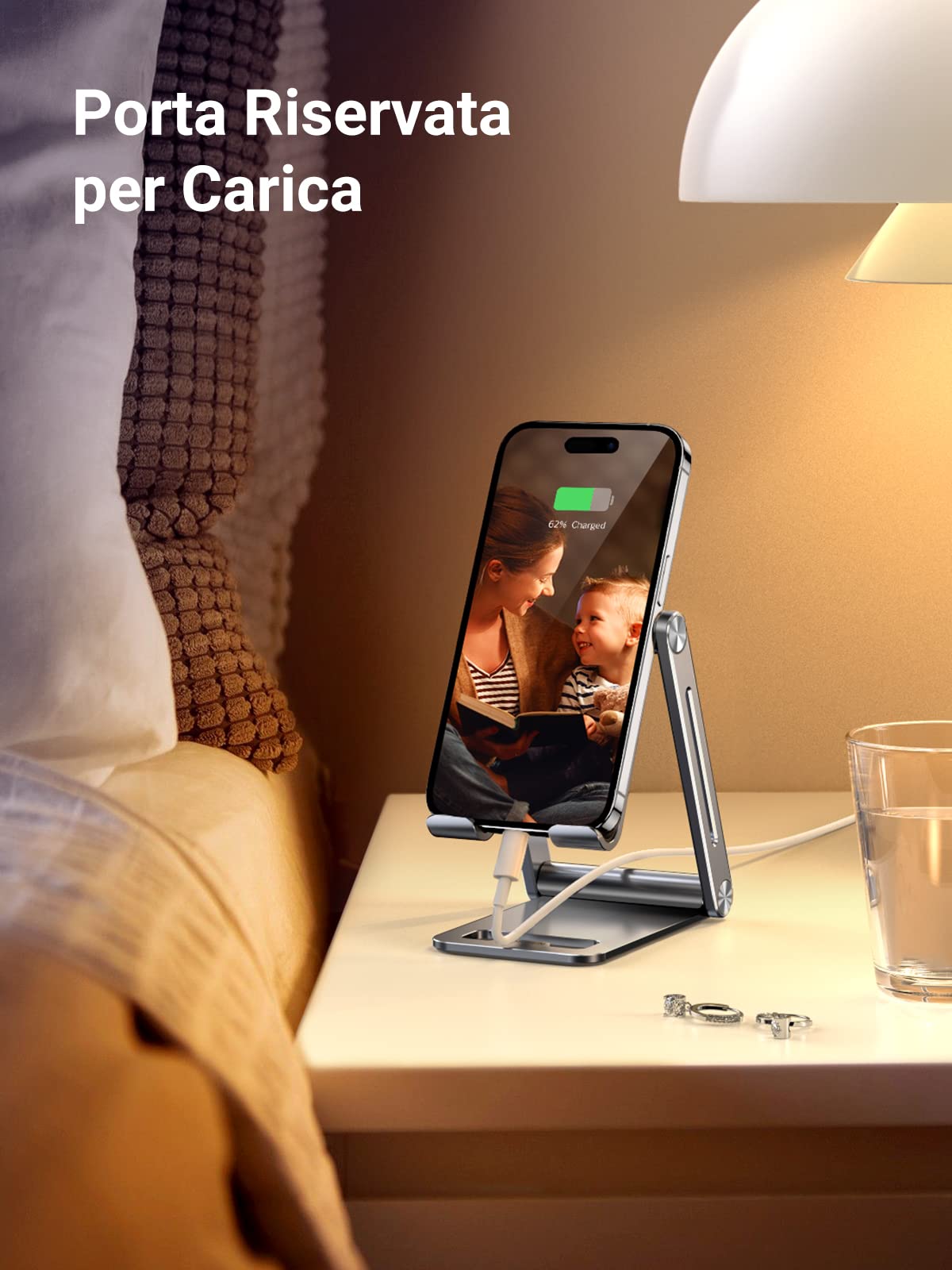 ugreen-supporto-telefono-da-tavolo-alluminio-pieghevole-argento image 4