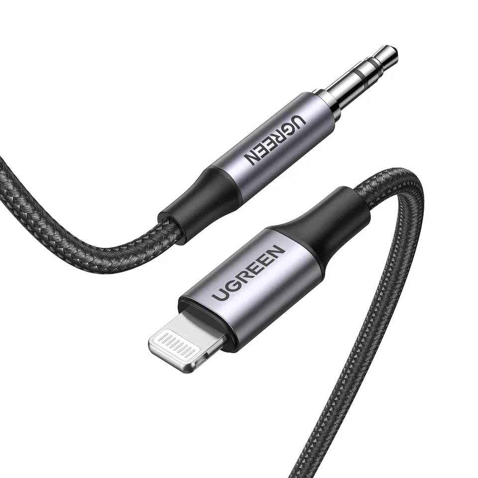 ugreen-cavo-aux-lightning-a-jack-3-5mm-mfi-1m-hifi-in-nylon-per-auto image 1