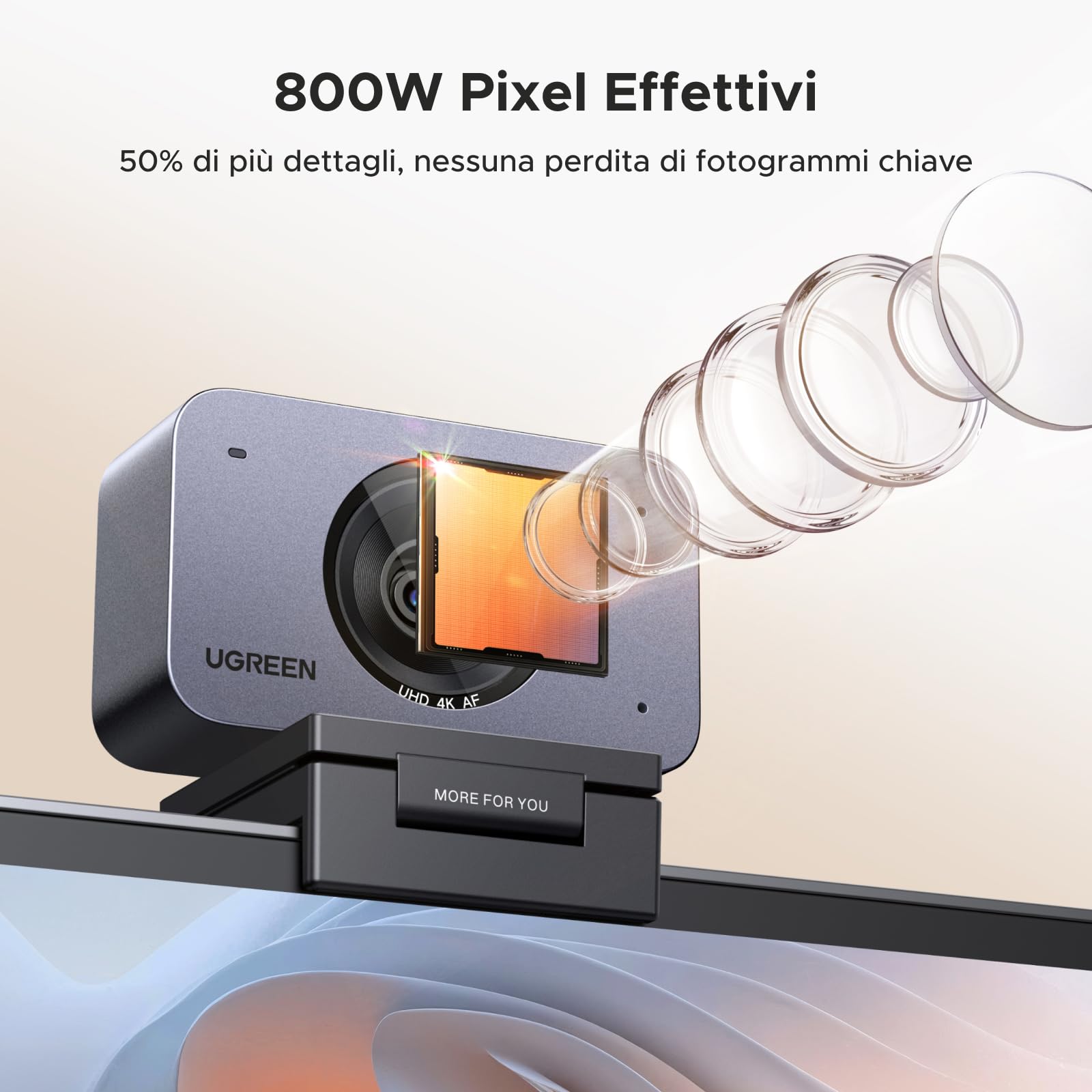 ugreen-finecam-webcam-4k-30fps-usb-con-autofocus-e-doppio-microfono image 2