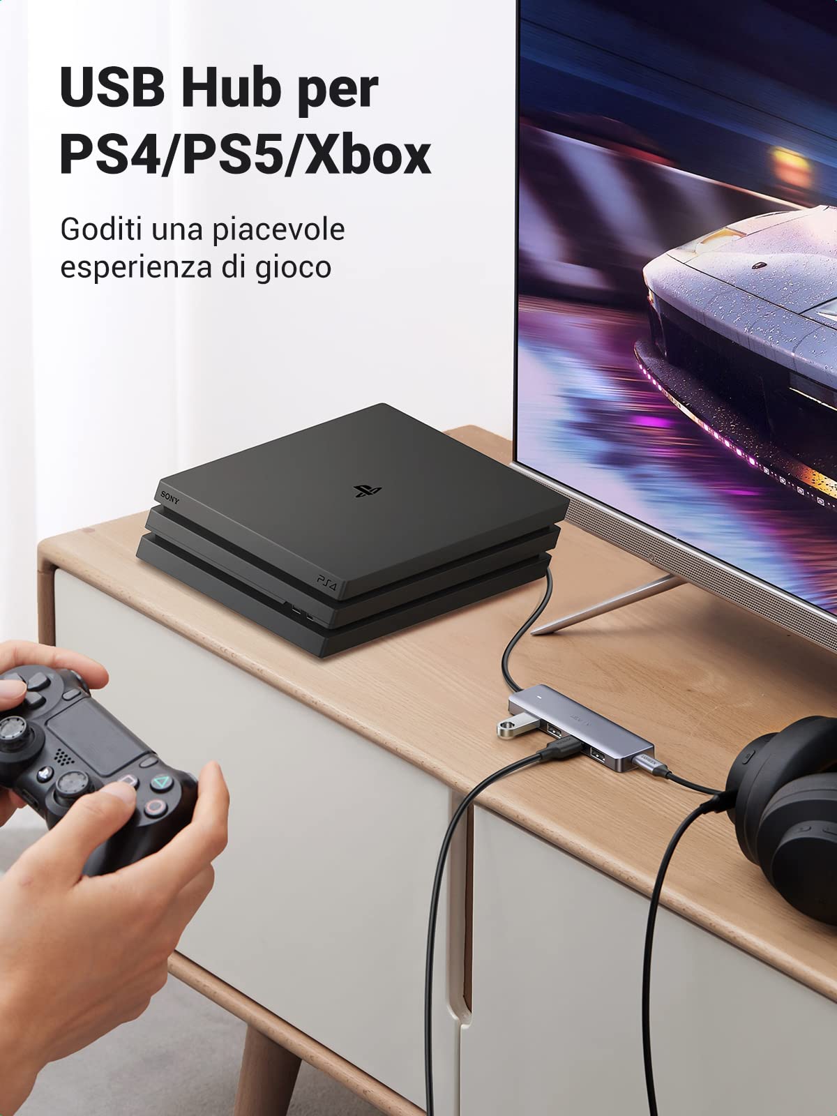 ugreen-hub-usb-3-0-4-porte-5gbps-con-alimentazione-5v image 6