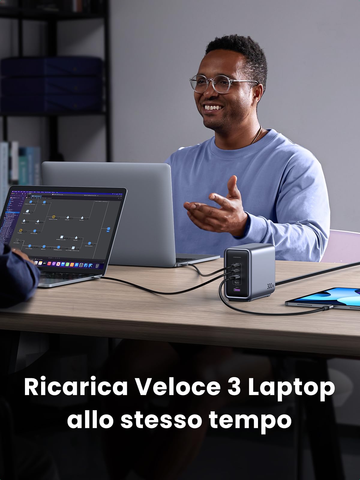 ugreen-nexode-caricatore-usb-c-gan-300w-5-in-1-con-cavo-240w-1-5m image 5