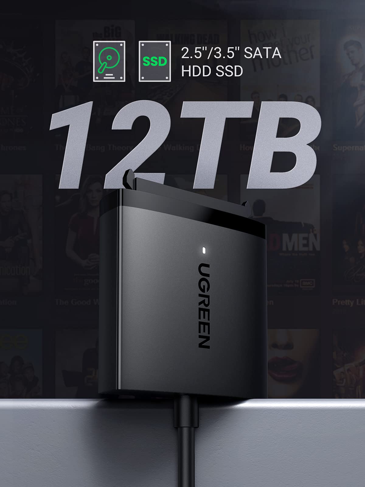ugreen-adattatore-sata-a-usb-3-0-5gbps-uasp-per-ssd-hdd-2-5-3-5-fino-a-12tb-cavo image 3