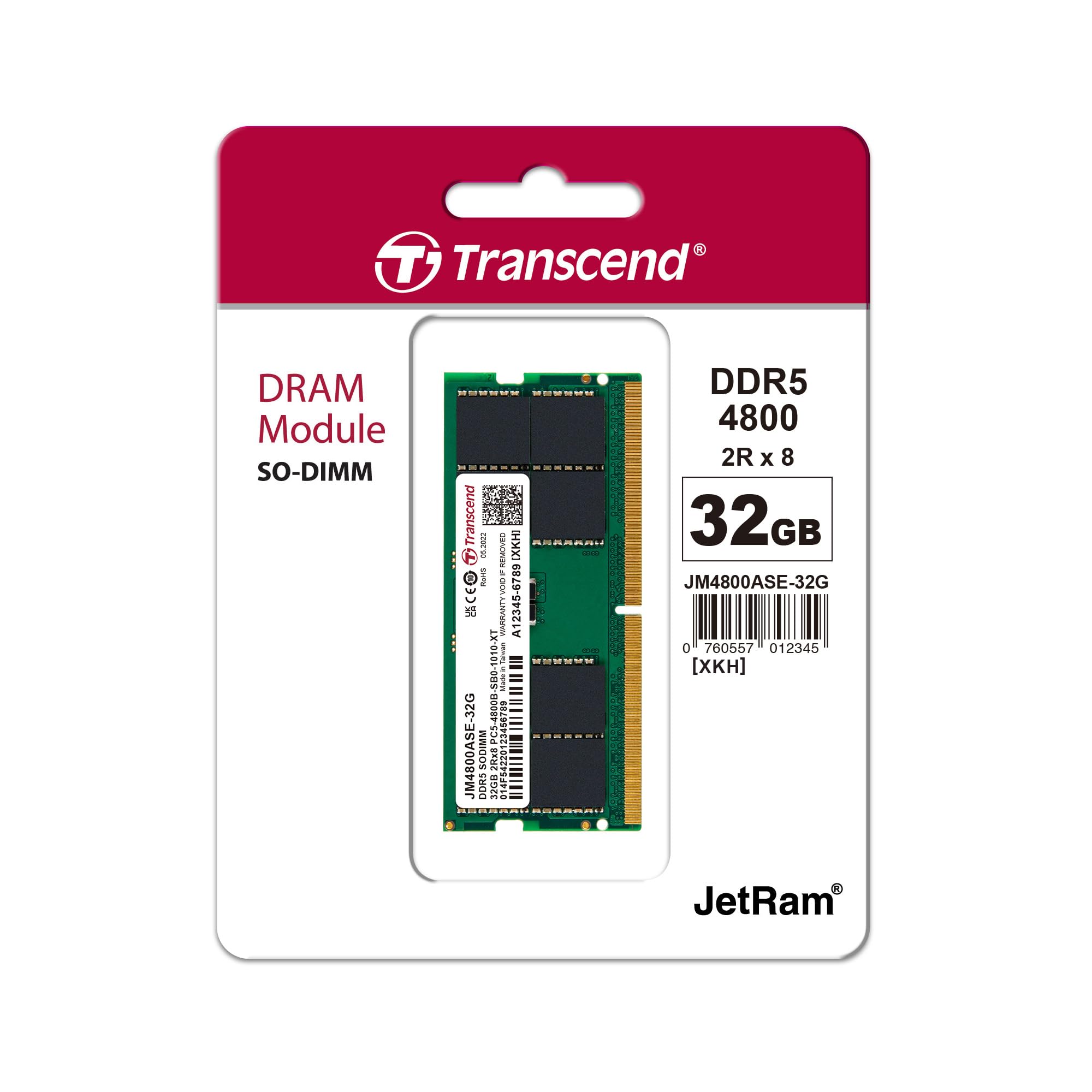 transcend-jetram-jm4800ase-32g-modulo-memoria-so-dimm-ddr5-4800-mhz-32-gb image 2