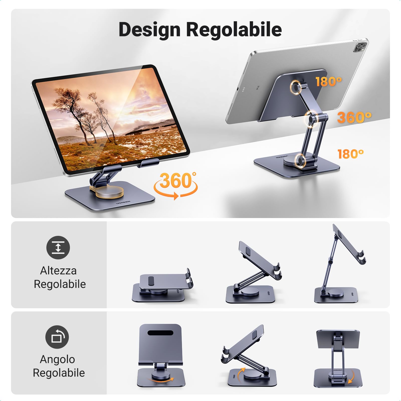 ugreen-supporto-tablet-girevole-da-tavolo-in-alluminio-4-7-12-9 image 2