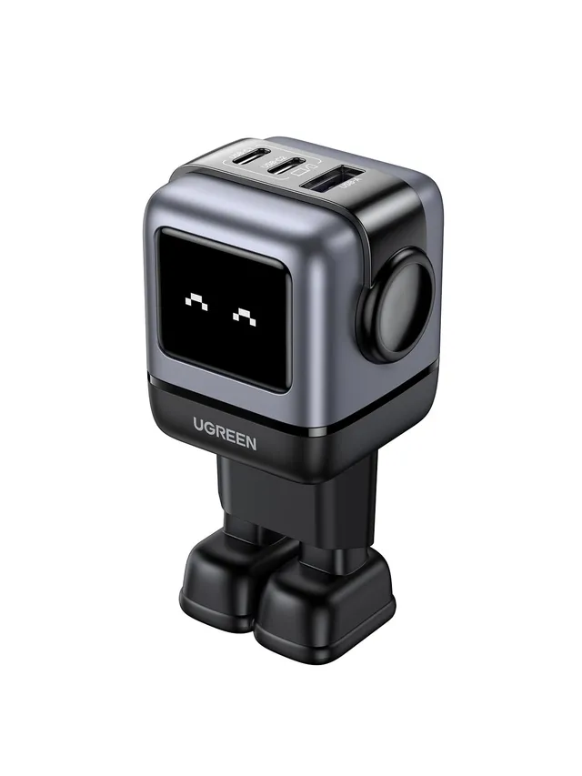 ugreen-uno-robot-caricatore-usb-c-gan-65w-3-porte-con-display-led image 1