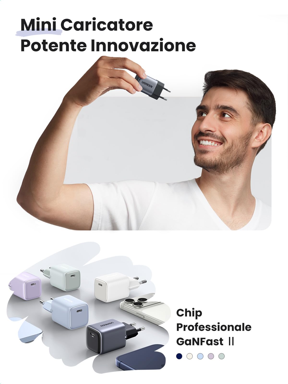 ugreen-nexode-caricatore-usb-c-gan-ii-30w-pd-pps-qc-per-iphone-e-galaxy image 2
