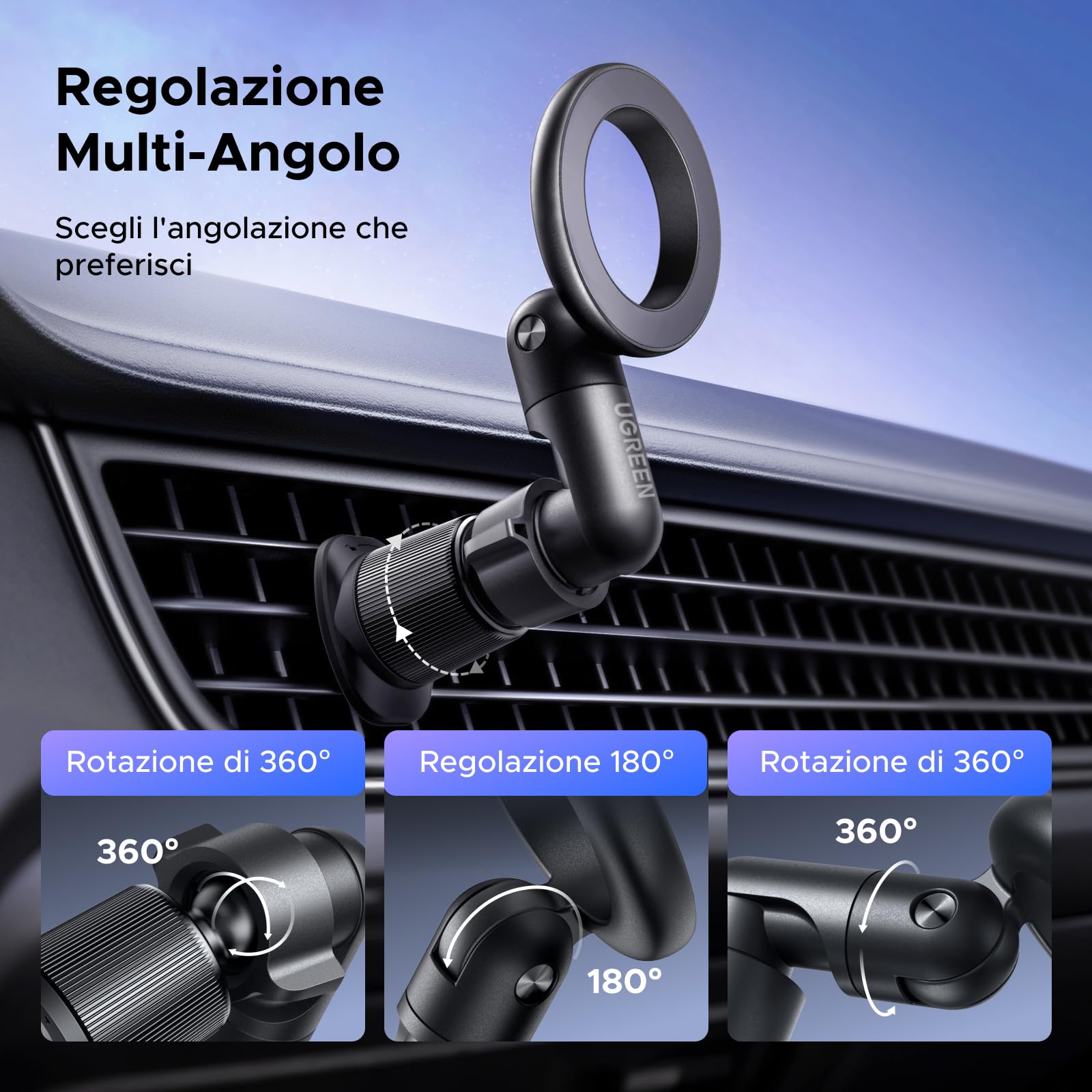 ugreen-supporto-telefono-auto-magsafe-360-con-20-magneti-n52 image 4