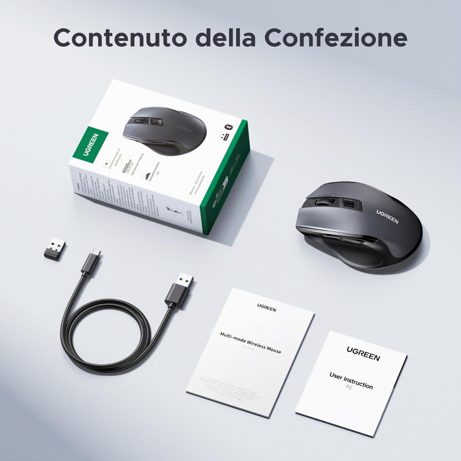 ugreen-mouse-wireless-bluetooth-2-4ghz-ricaricabile-usb-c-4000-dpi-silenzioso-er image 8