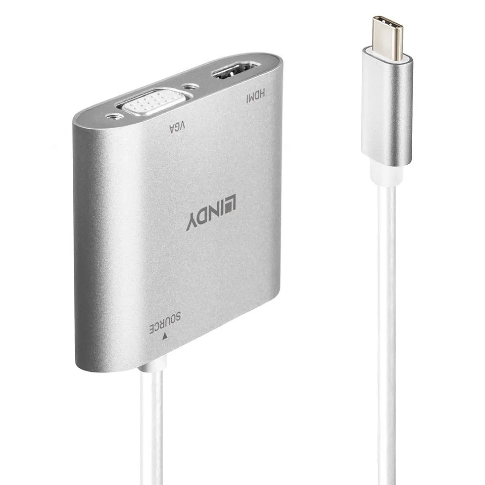 lindy-convertitore-usb-3-1-tipo-c-a-doppio-display-hdmi-vga image 1