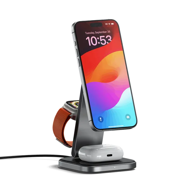 satechi-stand-di-ricarica-wireless-3-in-1-pieghevole-qi2-15w image 1