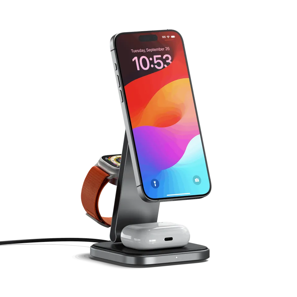 satechi-stand-di-ricarica-wireless-3-in-1-pieghevole-qi2-15w image 1