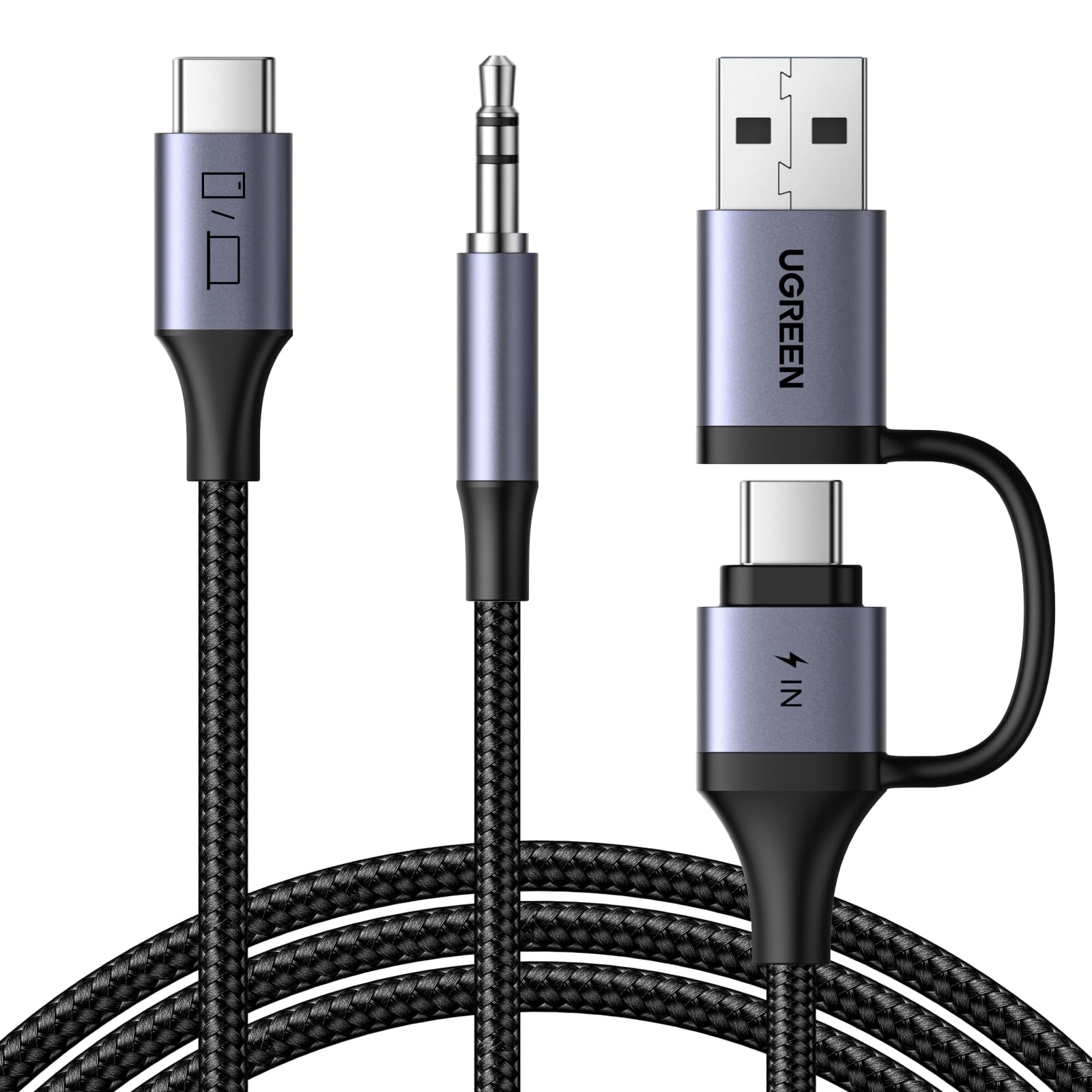 ugreen-cavo-adattatore-usb-c-a-jack-3-5mm-2-in-1-con-ricarica-pd-60w-1-5m image 1