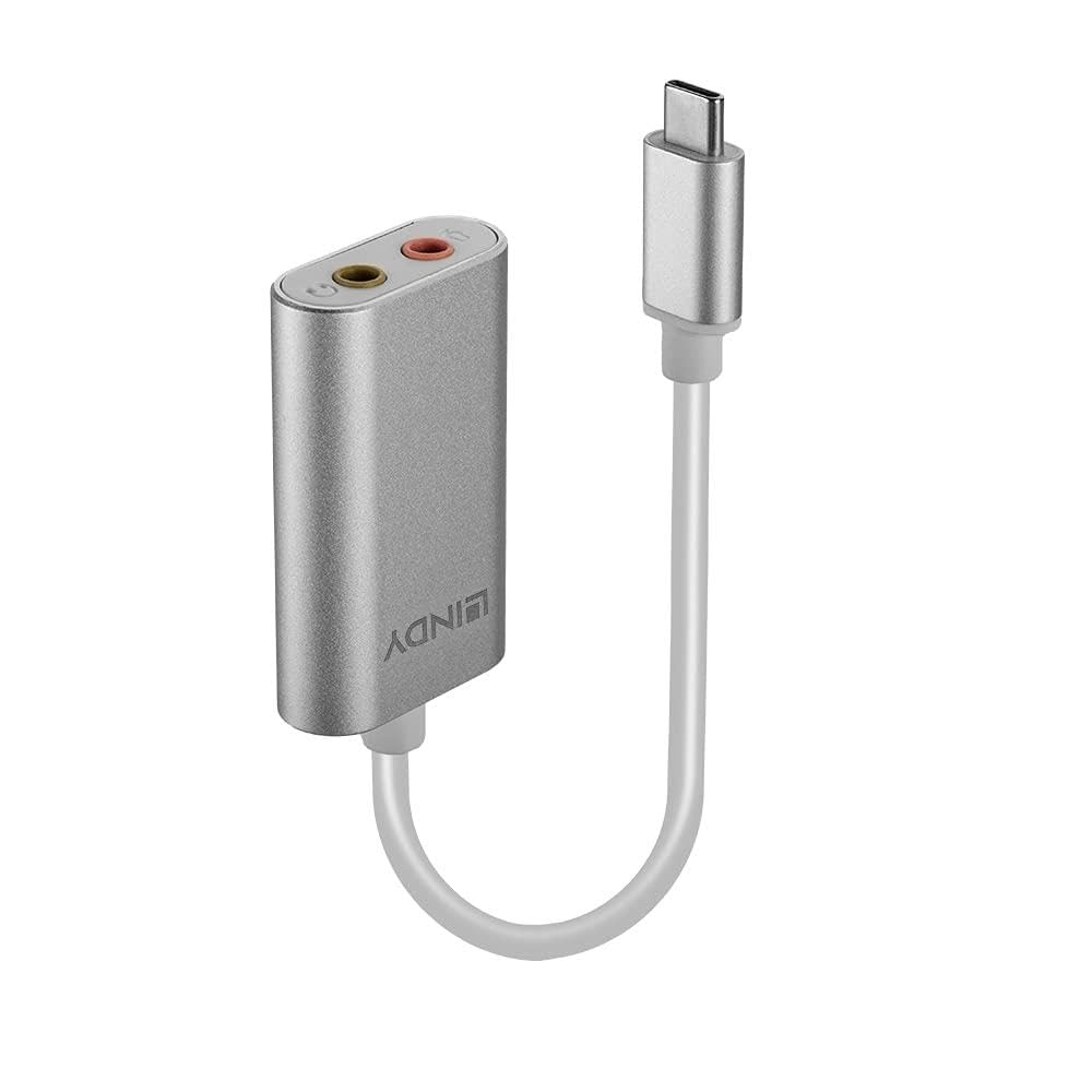 lindy-42711-adattatore-usb-c-a-2x-jack-3-5mm-bianco-per-cuffie-e-microfono image 1