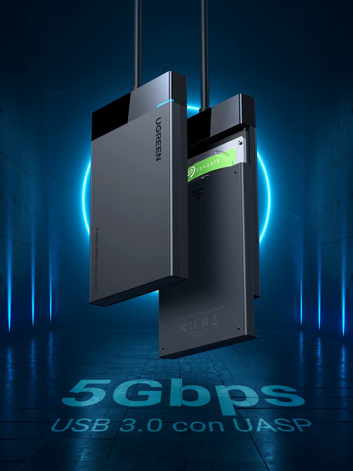ugreen-case-esterno-2-5-usb-3-0-uasp-5gbps-per-ssd-hdd-sata-fino-a-6tb image 2