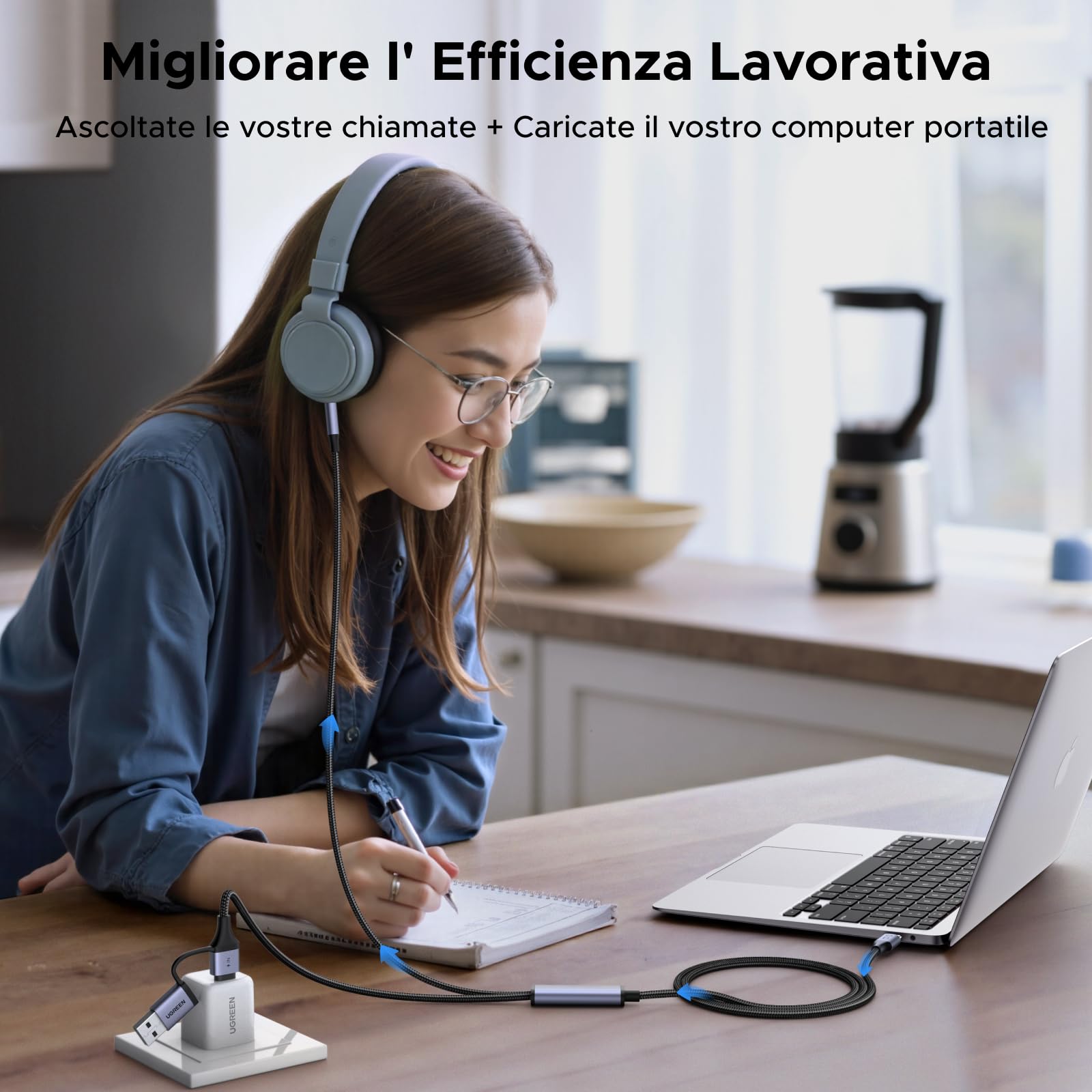 ugreen-cavo-adattatore-usb-c-a-jack-3-5mm-2-in-1-con-ricarica-pd-60w-1-5m image 5