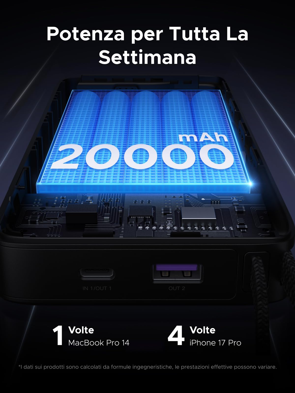 ugreen-nexode-67w-power-bank-20000mah-con-cavo-usb-c-integrato-pd-65w image 2