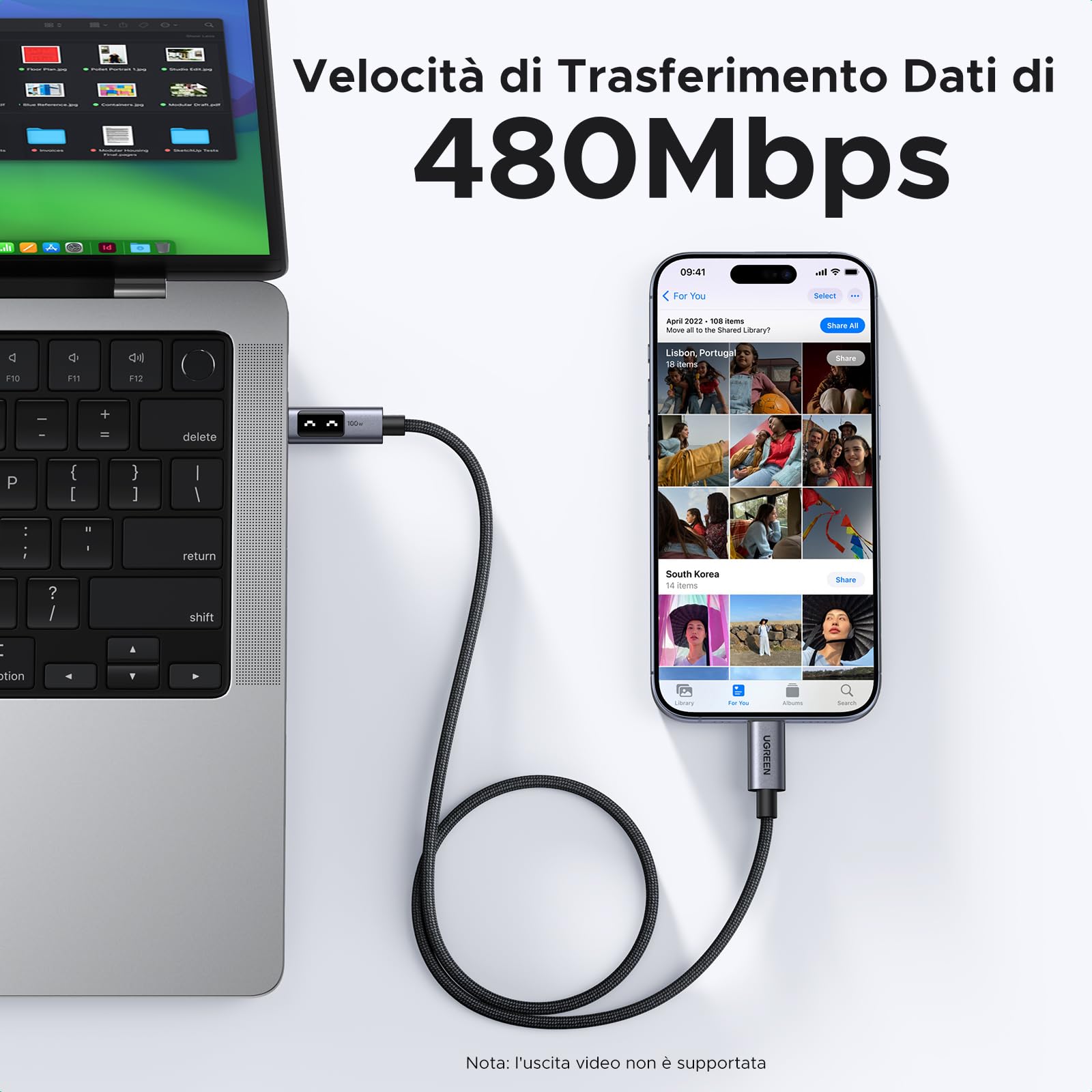 ugreen-uno-cavo-usb-c-a-usb-c-100w-pd-3-0-nylon-intrecciato-1m image 6
