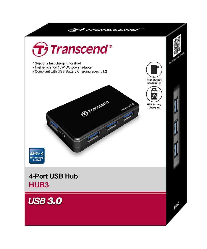 transcend-ts-hub3k-hub-usb-3-0-a-4-porte-con-ricarica-rapida-2a image 5