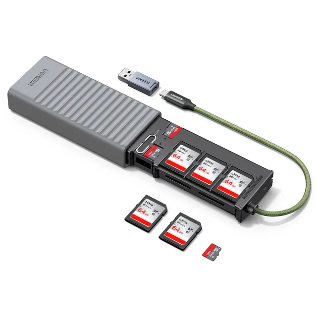 ugreen-lettore-schede-sd-tf-usb-c-usb-a-170mb-s-con-custodia-porta-schede image 1