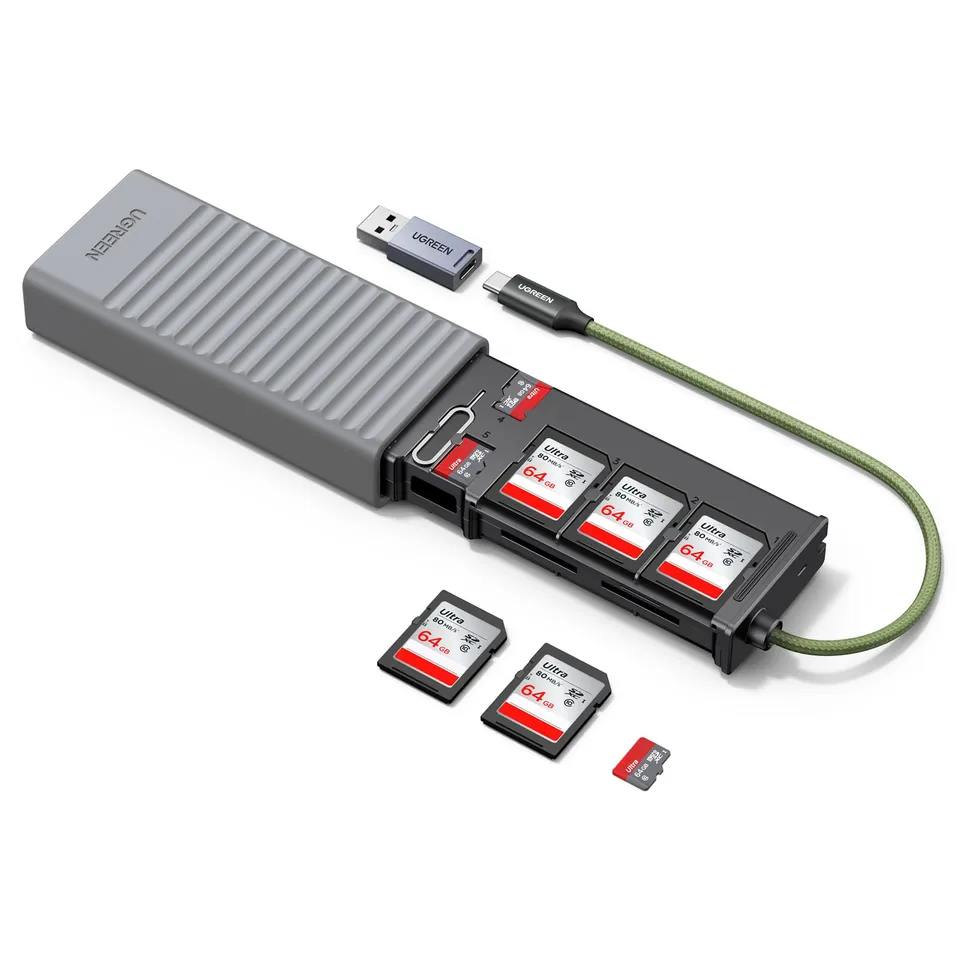 ugreen-lettore-schede-sd-tf-usb-c-usb-a-170mb-s-con-custodia-porta-schede image 1