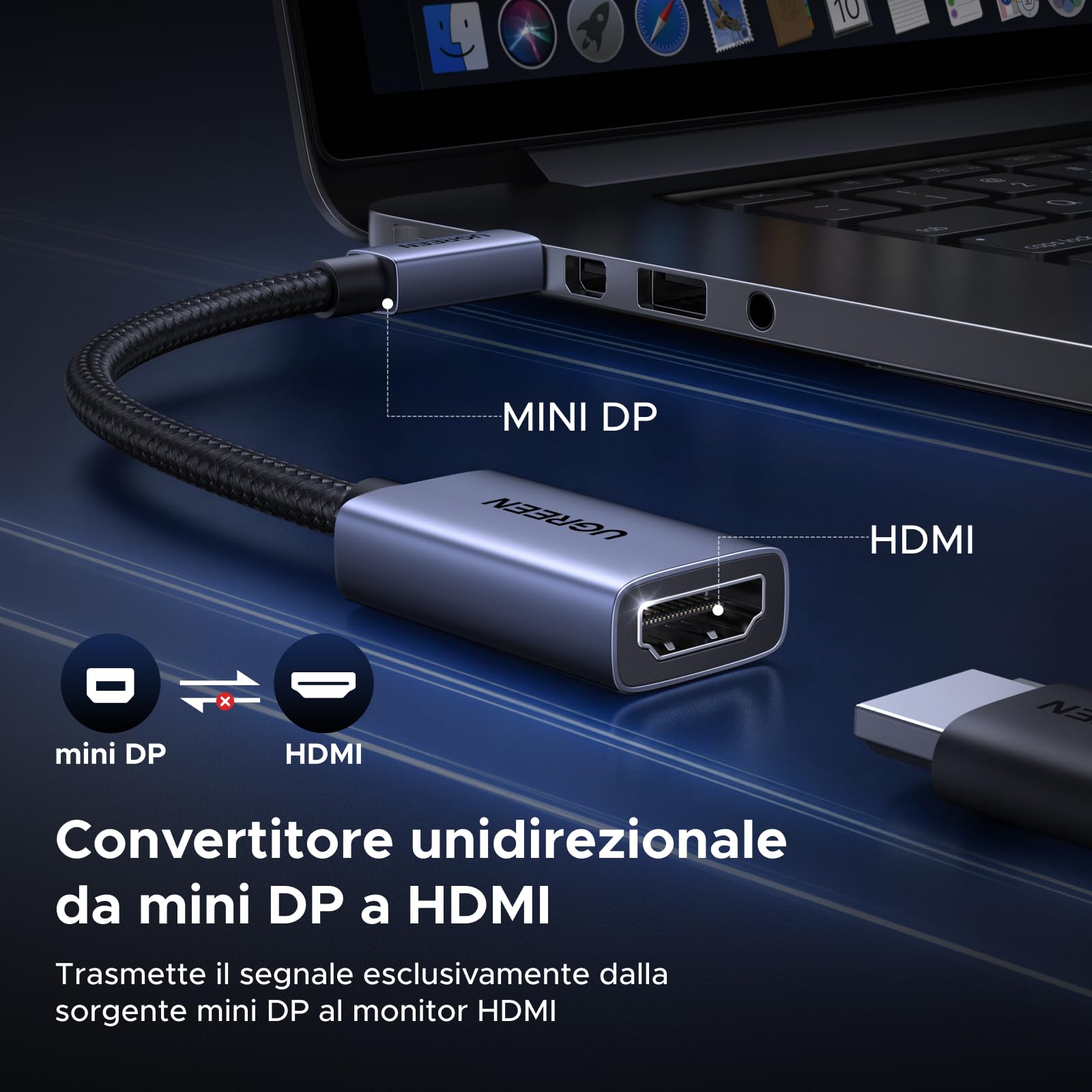 ugreen-adattatore-mini-displayport-a-hdmi-4k-30hz-unidirezionale-thunderbolt-1-2 image 3