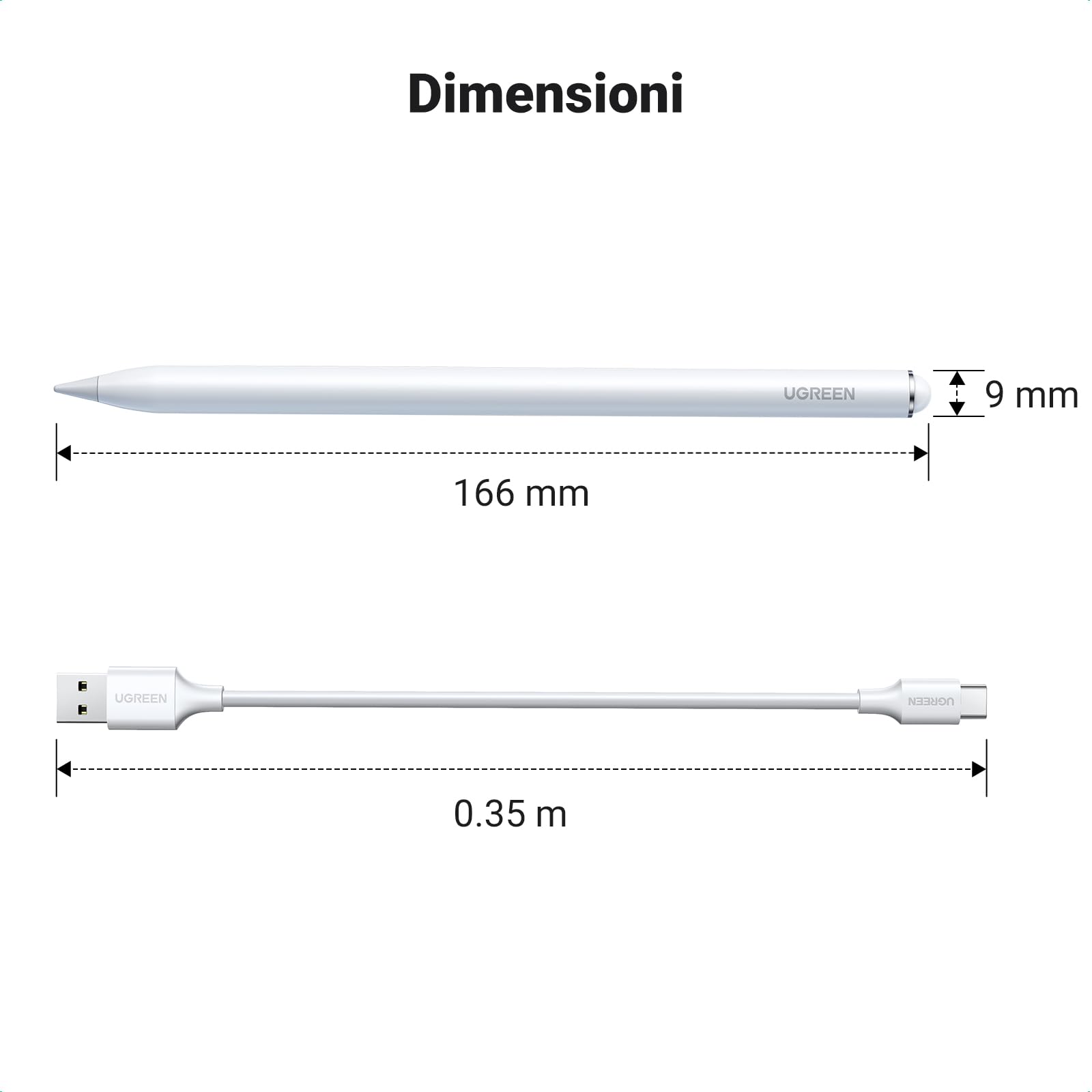 ugreen-penna-stylus-magnetica-usb-c-per-ipad-12h-rifiuto-palmo-inclinazione image 7