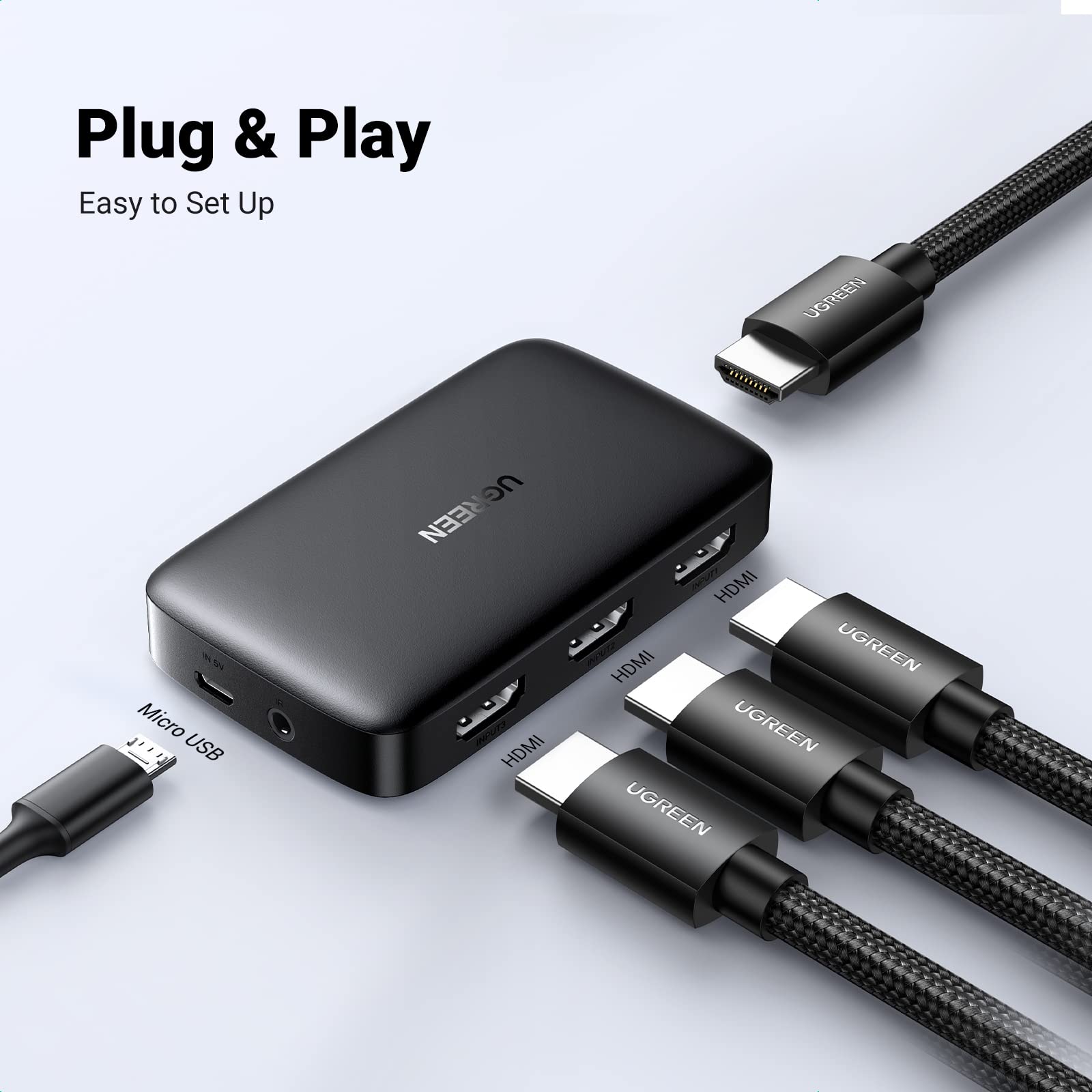 ugreen-switch-hdmi-4k-3-in-1-out-con-telecomando-splitter-uhd-3d image 7