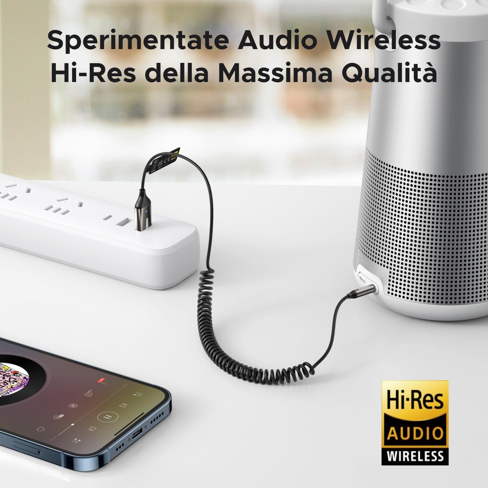 ugreen-ricevitore-bluetooth-6-0-auto-ldac-hi-res-con-jack-3-5mm-usb-a-e-microfon image 5