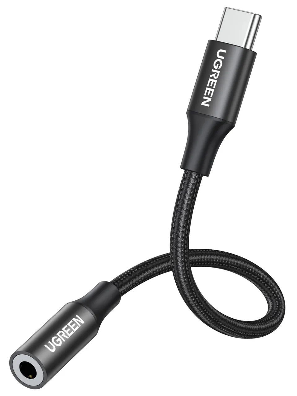 ugreen-adattatore-usb-c-a-jack-3-5mm-nylon-nero-per-cuffie image 1
