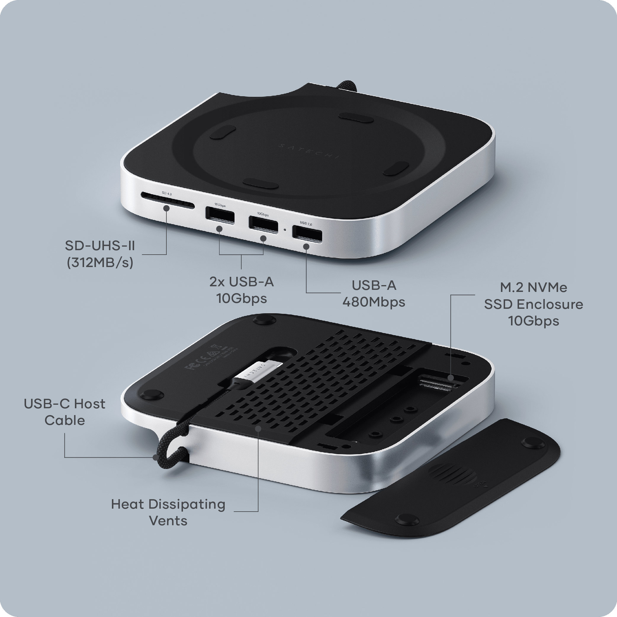 satechi-mac-mini-m4-stand-hub-with-ssd-enclosure image 3