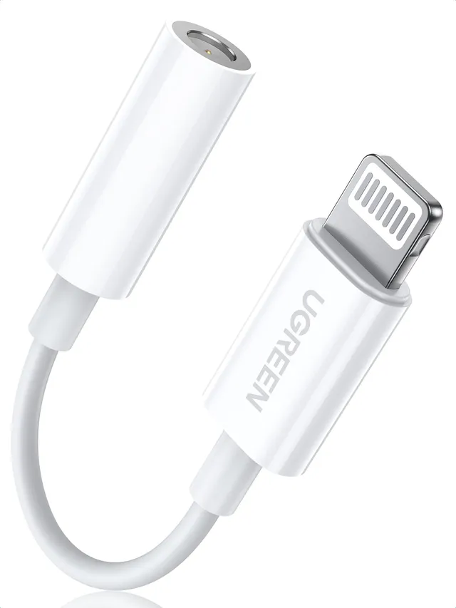 ugreen-adattatore-mfi-lightning-a-jack-3-5mm-in-nylon-bianco image 1