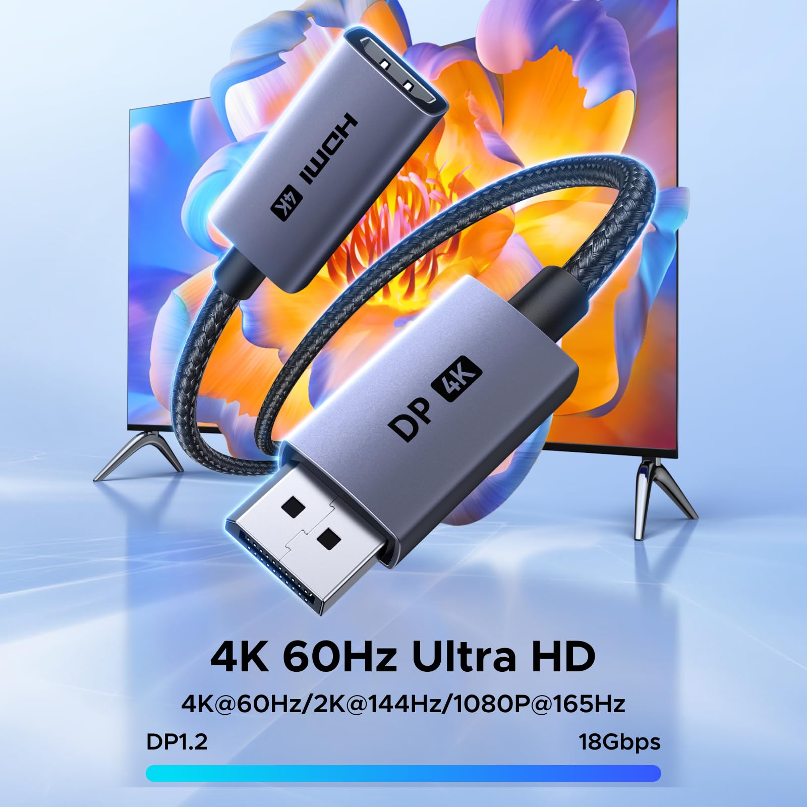 ugreen-adattatore-displayport-a-hdmi-4k-60hz-unidirezionale-nylon image 2