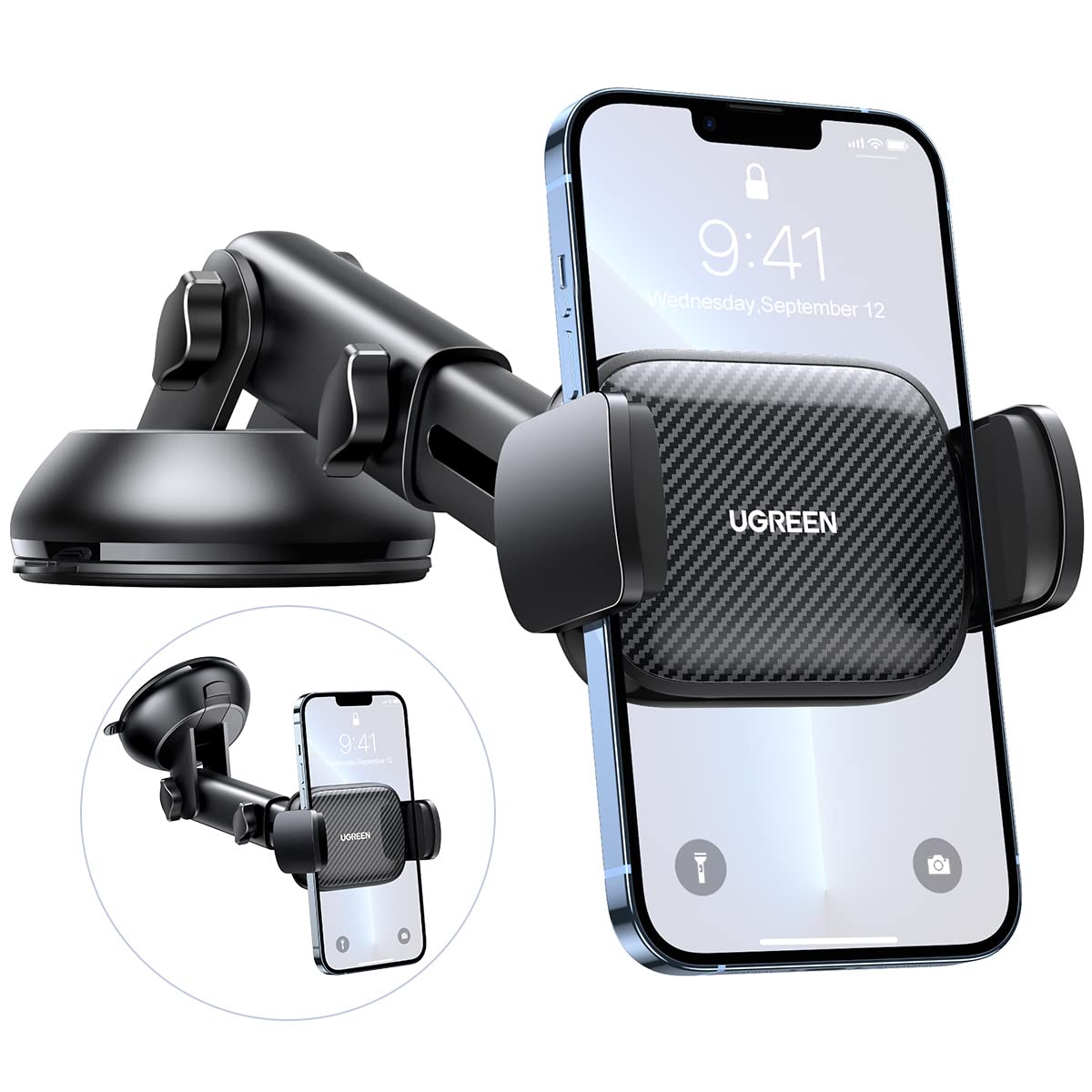 ugreen-supporto-telefono-auto-da-cruscotto-con-ventosa-360 image 1