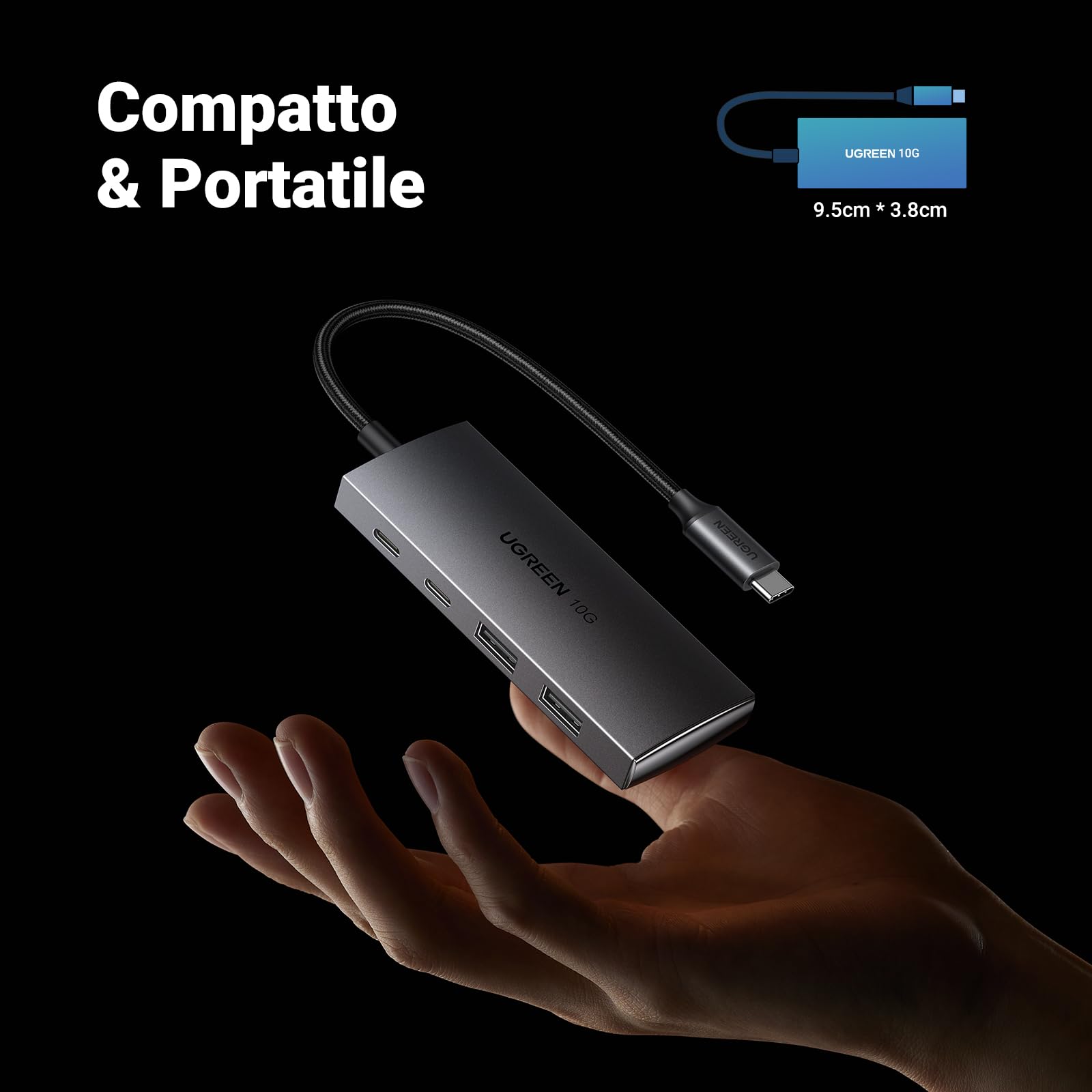 ugreen-hub-usb-c-10gbps-4-porte-con-2x-usb-c-2x-usb-a-in-alluminio image 7