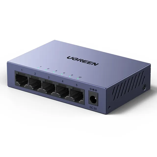 ugreen-switch-di-rete-5-porte-gigabit-gestibile-1000mbps-metallo image 1