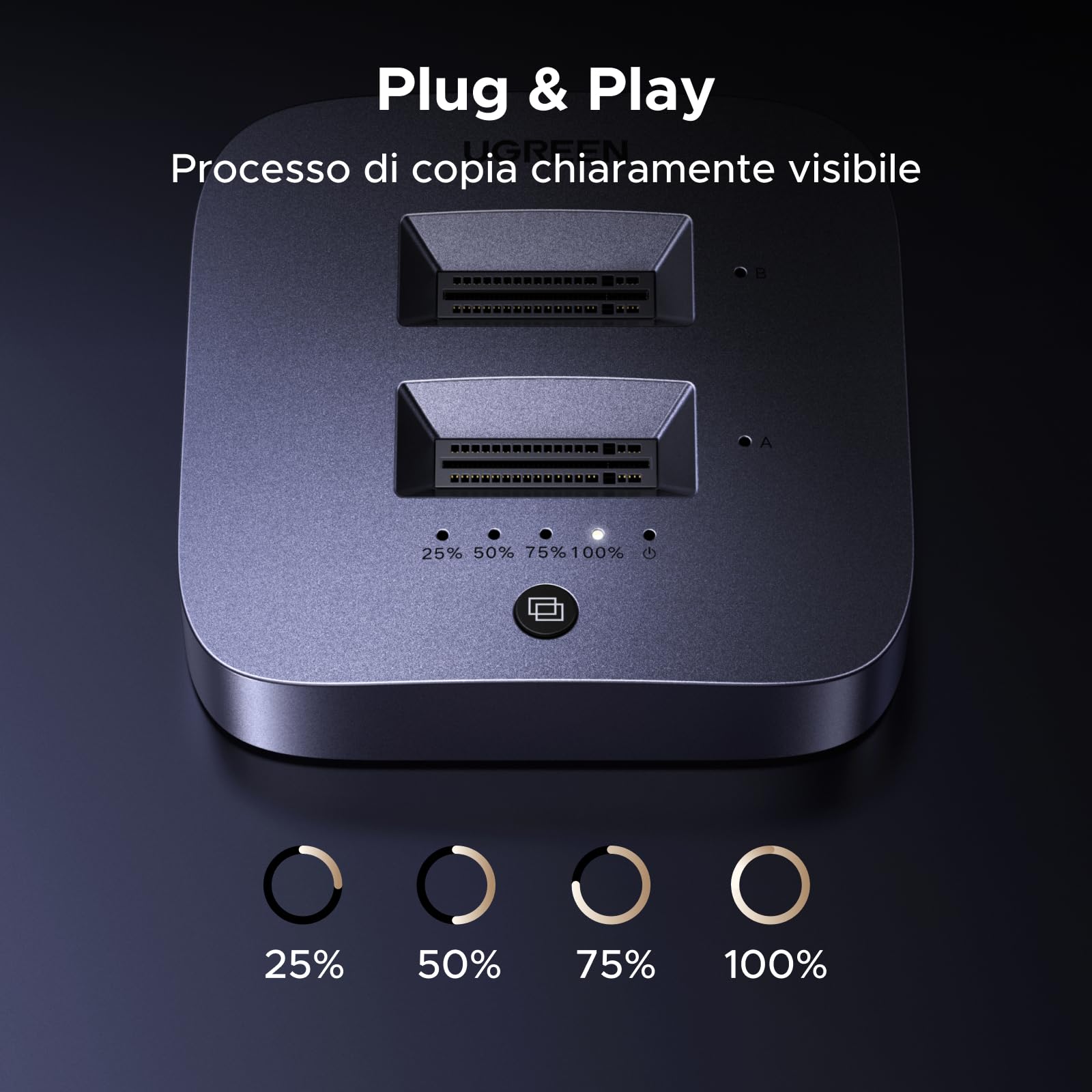 ugreen-stazione-di-docking-m-2-nvme-dual-bay-20gbps-usb-c-con-clonazione-offline image 6