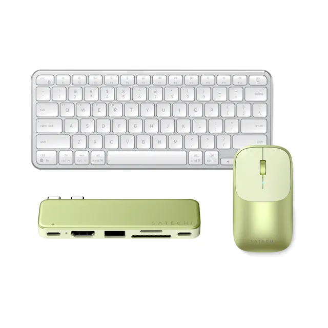 satechi-the-desk-setup-kit-usb-c-snap-hub-tastiera-e-mouse-slim image 1