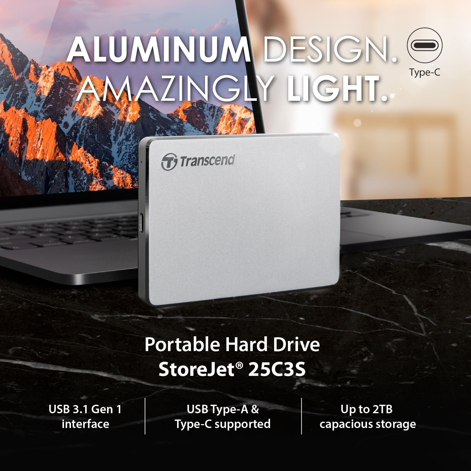 transcend-storejet-sj25c3s-hard-disk-esterno-1tb-usb-3-1-gen-1-type-c image 3