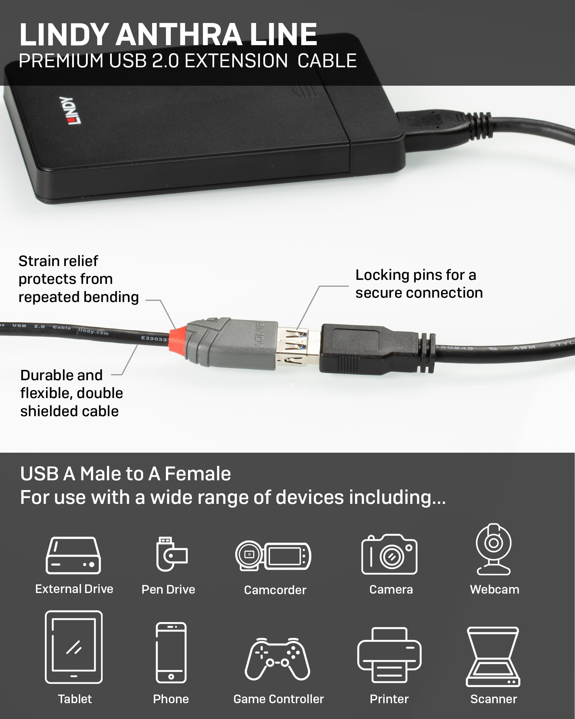 lindy-prolunga-usb-2-0-tipo-a-maschio-femmina-anthra-line-0-2m image 3