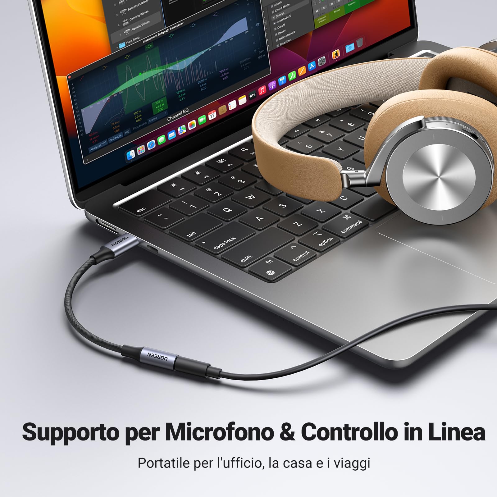 ugreen-adattatore-usb-c-a-jack-3-5mm-dac-grigio-per-cuffie image 5