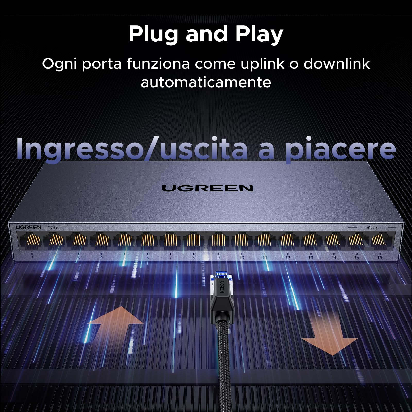 ugreen-switch-lan-gigabit-16-porte-10-100-1000-mbps-metallico-con-vlan image 8