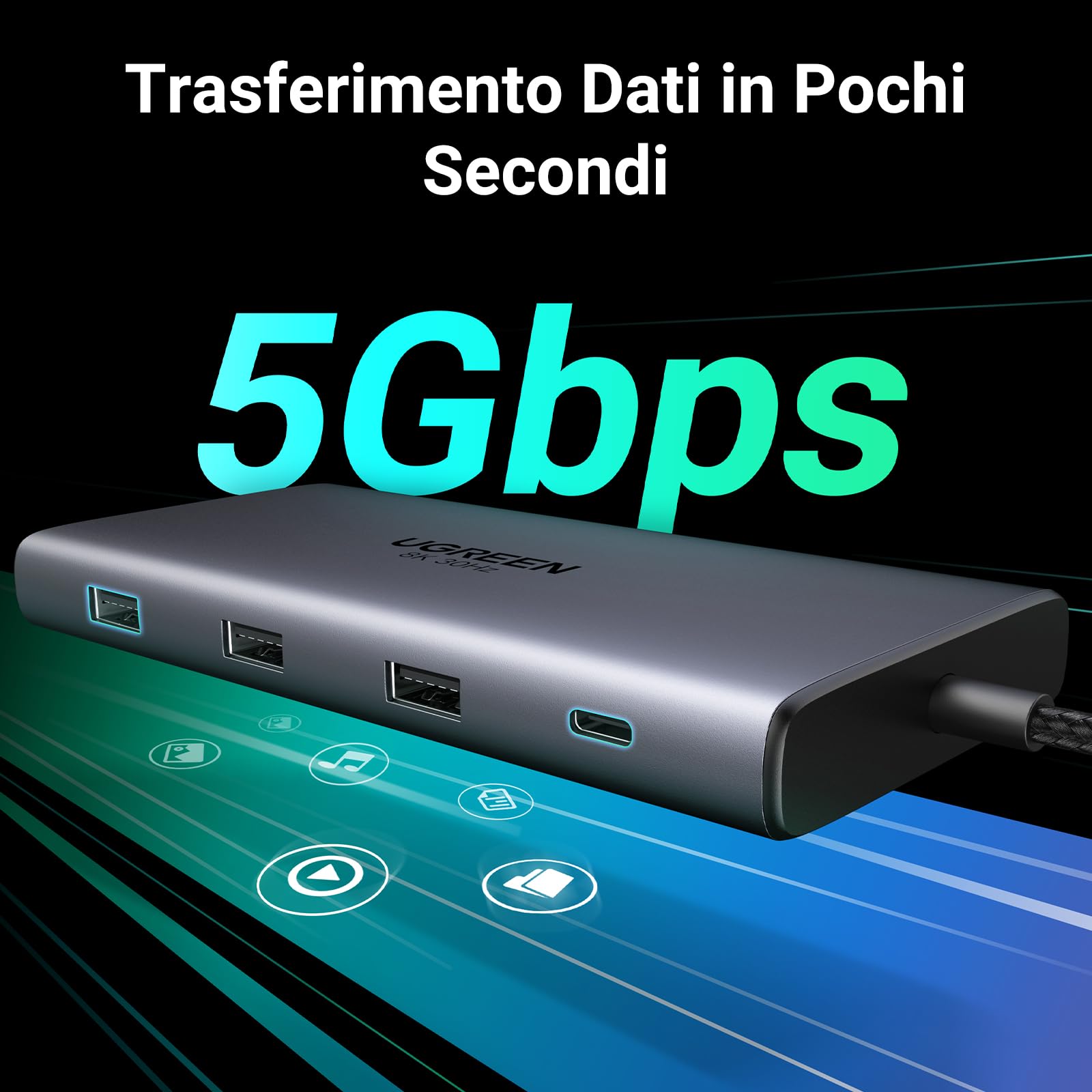 ugreen-revodok-pro-210-hub-usb-c-10-in-1-doppio-hdmi-4k60hz-8k30hz-pd-100w-ether image 7