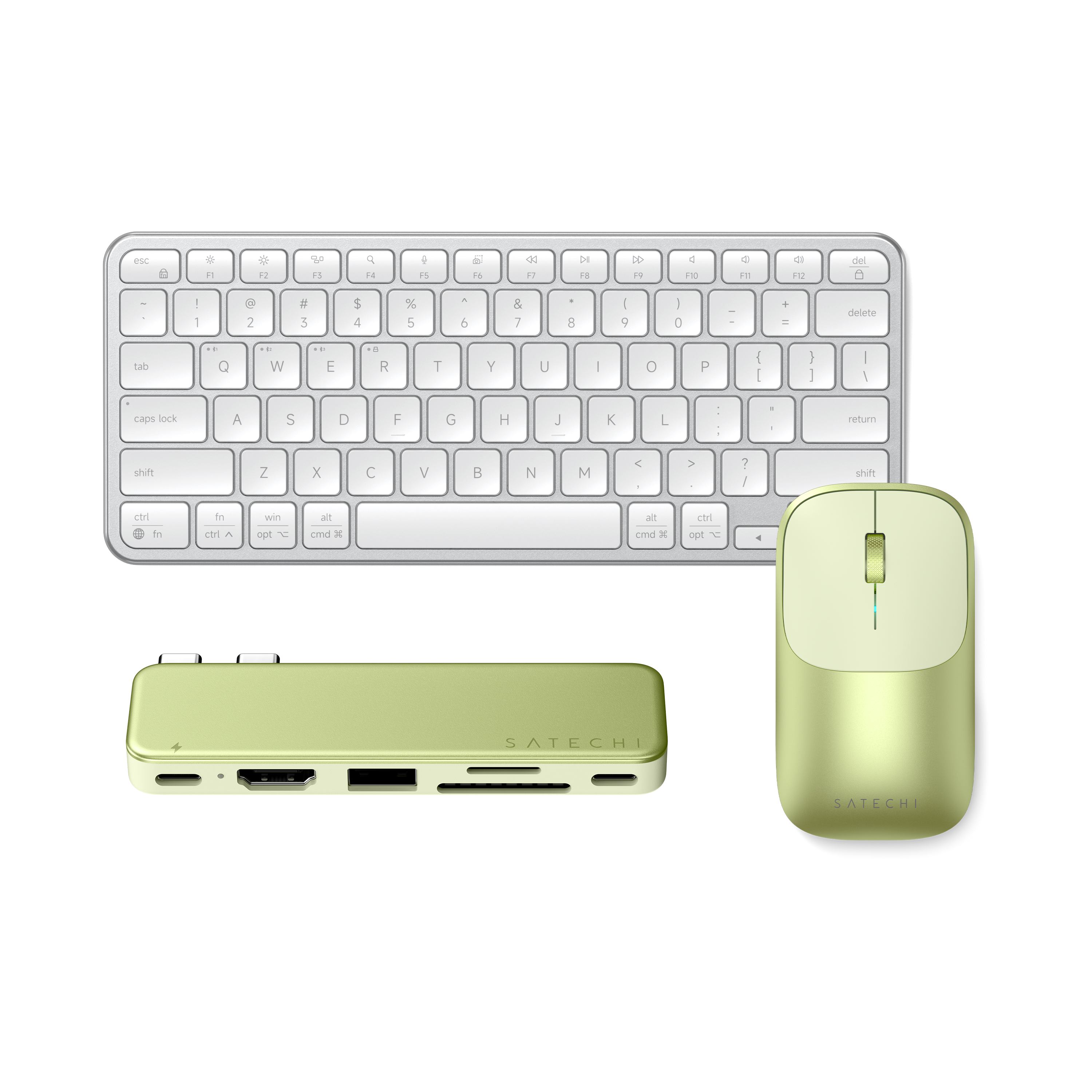 satechi-the-desk-setup-kit-usb-c-snap-hub-tastiera-e-mouse-slim image 1