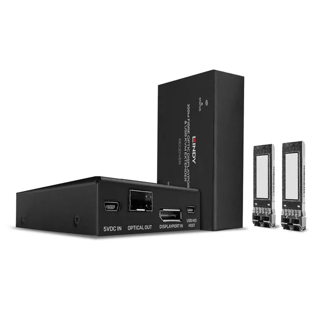 lindy-kvm-extender-displayport-1-2-fibra-ottica-300-m-4k image 1