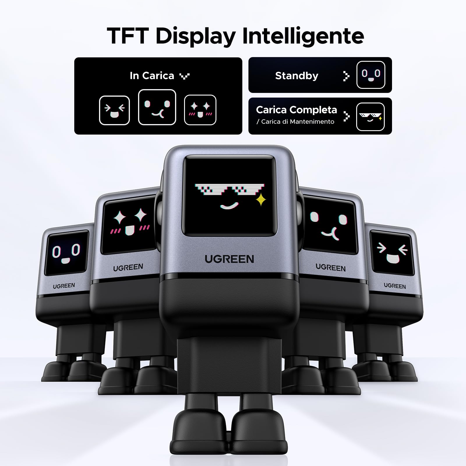 ugreen-uno-100w-gan-robot-caricatore-usb-c-4-porte-pd-3-0-pps-45w image 4