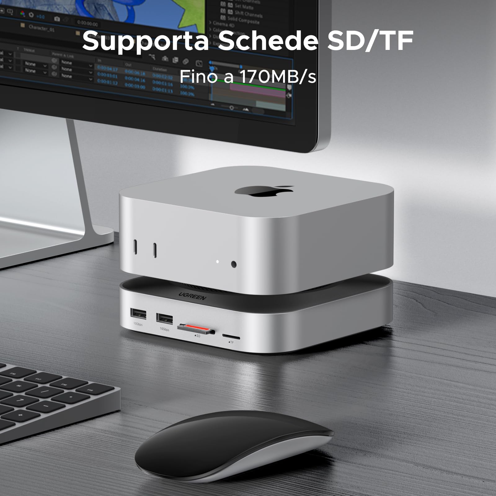 ugreen-docking-station-hub-usb-c-11-in-1-per-mac-mini-m4-m4-pro-con-case-m-2-nvm image 3