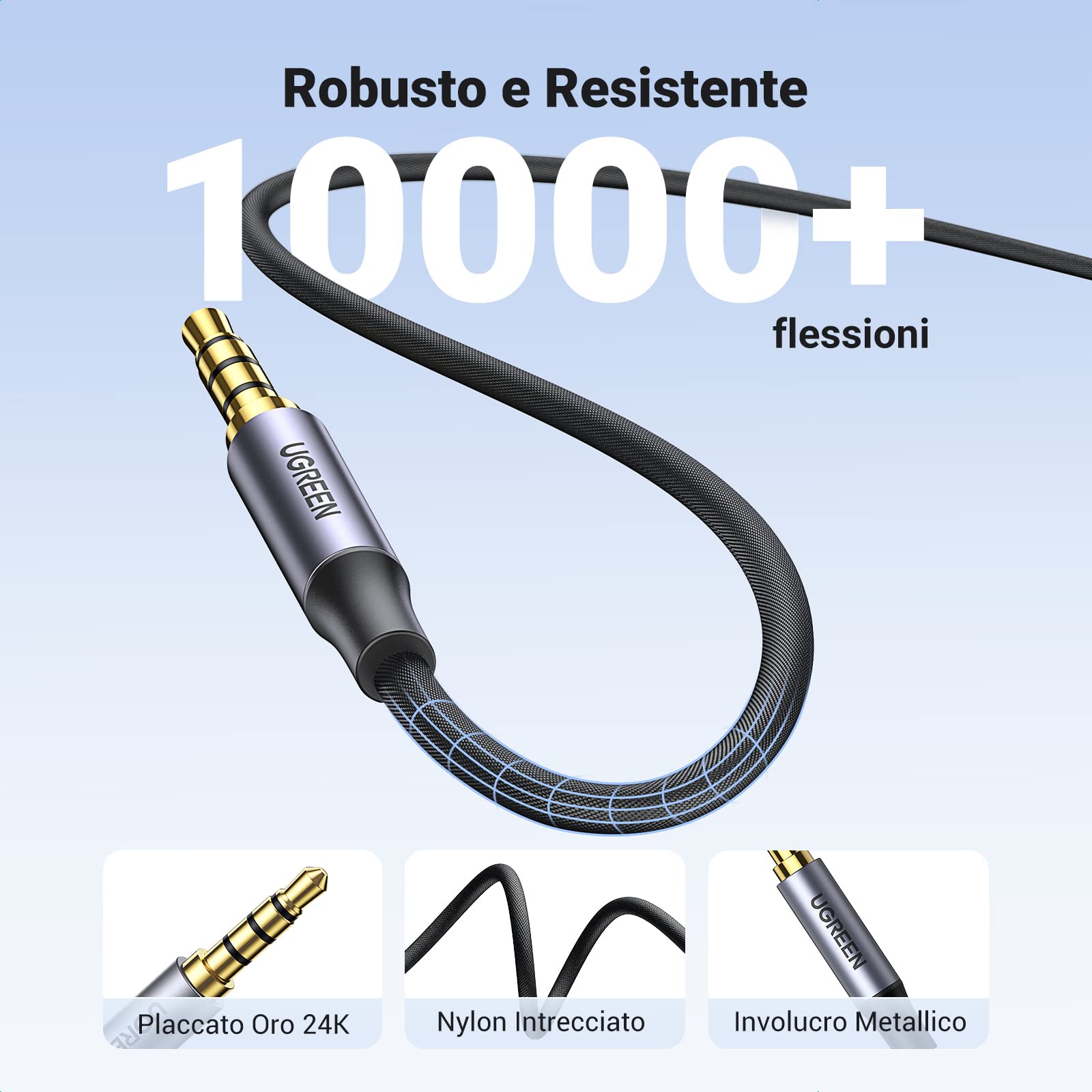 ugreen-cavo-jack-3-5mm-4-poli-1m-nylon-per-microfono-stereo image 5